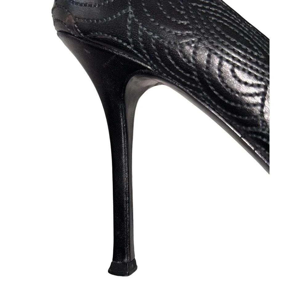 YSL Yves Saint Laurent Tribtoo‎ Leather Pumps Heels Black Size 40 (US 10)